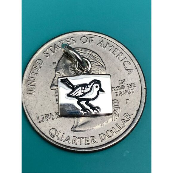 .925 Bird Tag Sterling Silver Jewelry Charm #wildlife - Picture 3 of 3